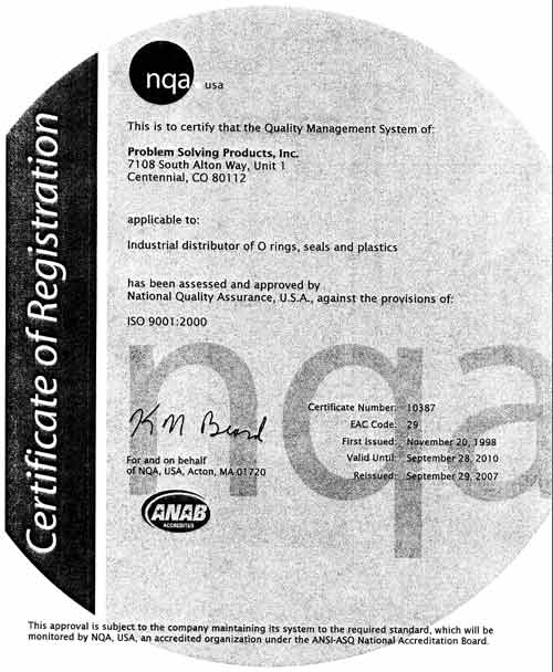 ISO 9001:2000 Registered Letter